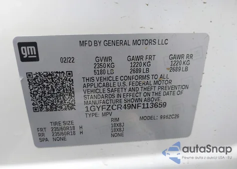 2022 Cadillac Xt4 Fwd Premium Luxury из США, поврежденный, VIN 1GYFZCR49NF113659